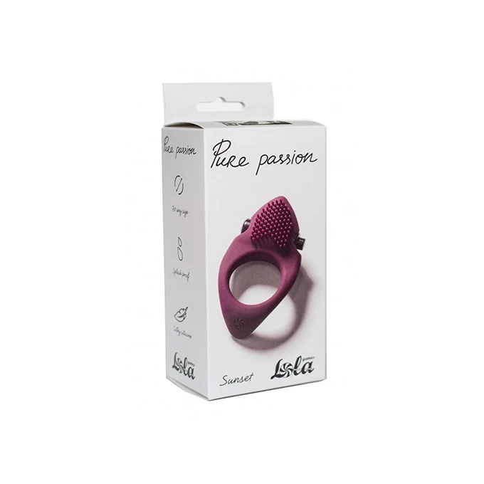 Lola Toys Erection Vibroring Pure Passion Sunset Wine Red - Wibrujący pierścień erekcyjny, bordowy