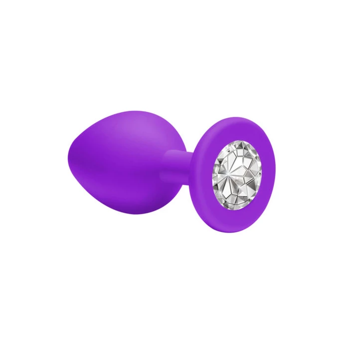 Lola Toys Anal Emotions Cutie Medium Purple Clear Crystal - Korek analny z diamentem, fioletowy