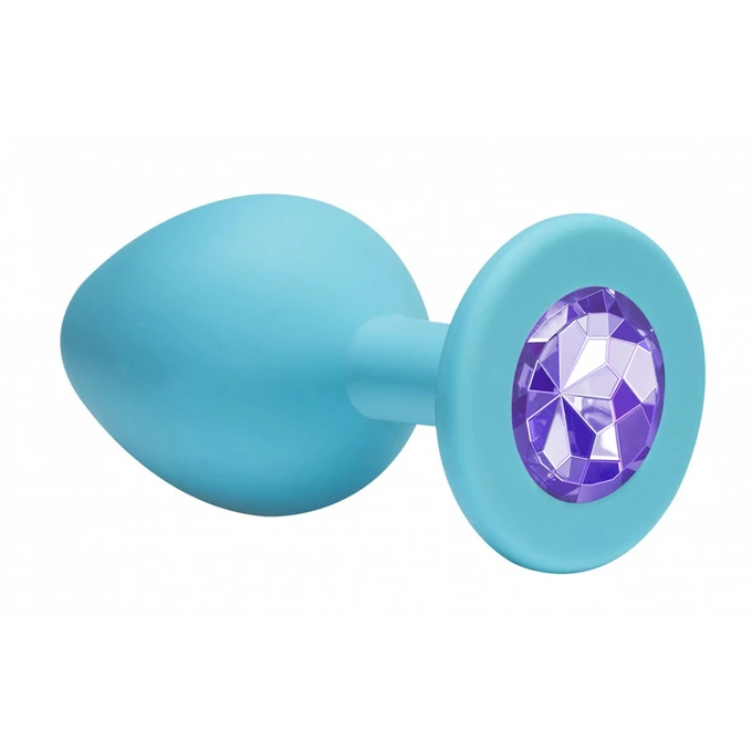 Lola Toys Anal Emotions Cutie Small Turquoise Light Purple Crystal - Korek analny z diamentem, niebieski