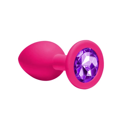 Lola Toys Anal Emotions Cutie Medium Pink Dark Purple Crystal - Korek analny z diamentem, fioletowy