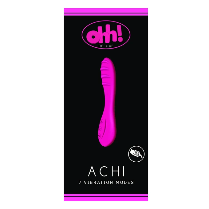 Ohh Achi 7 Pink - Wibrator klasyczny z funkcją ogrzewania, różowy