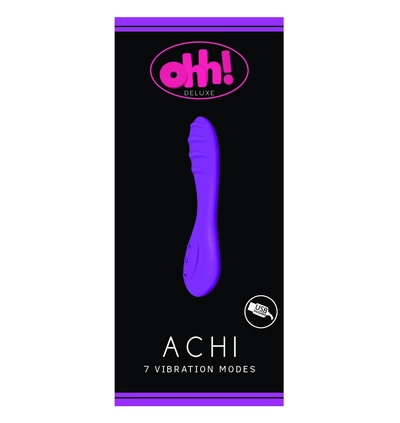 Ohh Achi 7 Purple - Wibrator klasyczny z funkcją ogrzewania, fioletowy