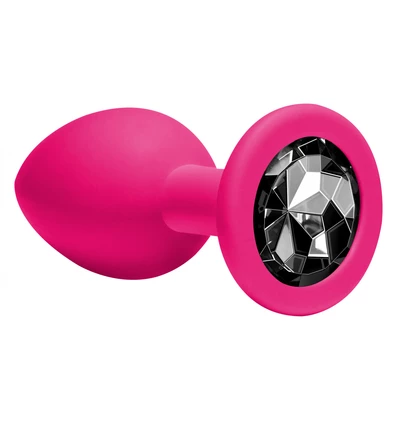 Lola Toys Anal Emotions Cutie Medium Pink Dark Black Crystal - Korek analny z diamentem, czarny