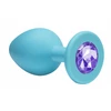 Lola Toys Anal Emotions Cutie Small Turquoise Light Purple Crystal - Korek analny z diamentem, niebieski