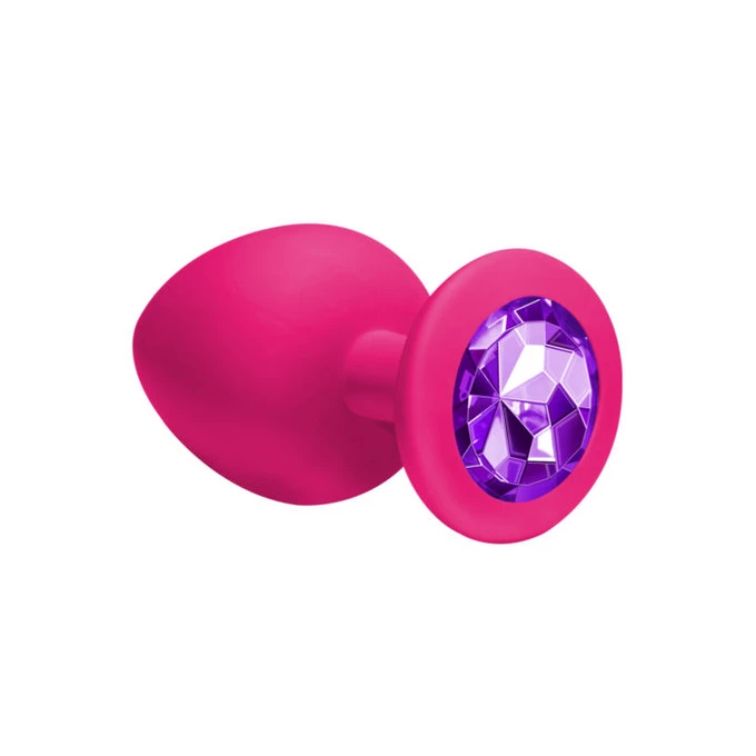 Lola Toys Anal Emotions Cutie Large Pink Dark Purple Crystal - Korek analny z diamentem, fioletowy