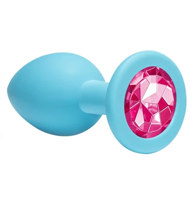 Lola Toys Anal Emotions Cutie Medium Turquoise Pink Crystal - Korek analny z diamentem, różowy