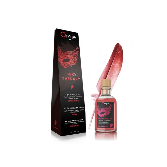 Orgie Lips Massage Kit Strawberry 100 Ml - Zestaw do masażu ust