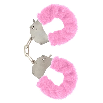 ToyJoy Furry Fun Cuffs Pink Plush - Kajdanki z futerkiem, różowe