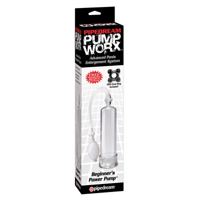Pipedream Beginners Power Pump Clear - Pompka powiększająca penisa, przezroczysta