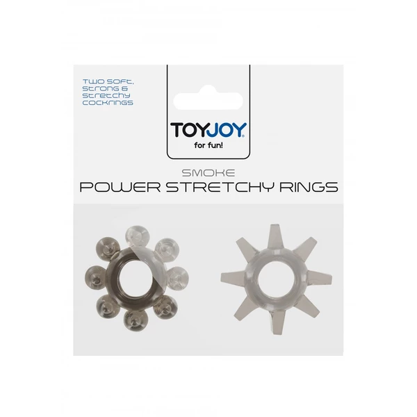 ToyJoy Power Stretchy Rings Smoke 2Pcs - Zestaw elastycznych pierścieni erekcyjnych