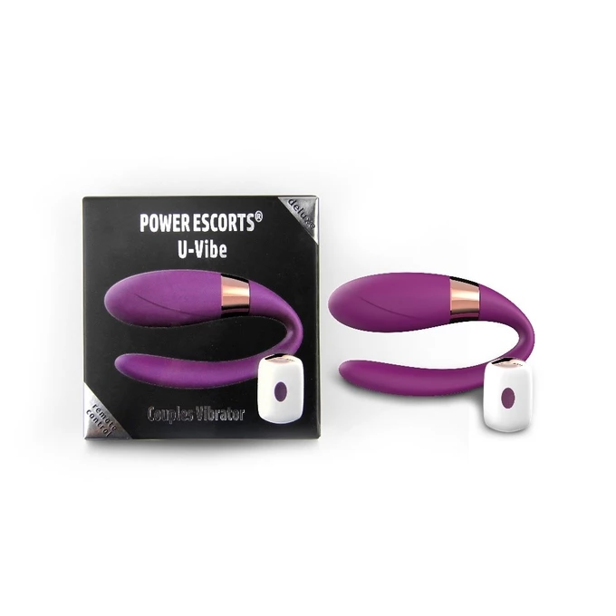 Power Escorts U Vibe Purple - Wibrator dla par sterowany pilotem, fioletowy