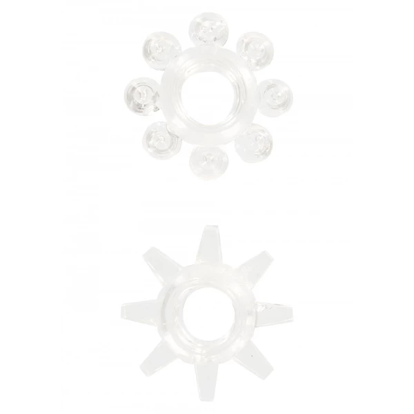 ToyJoy Power Stretchy Rings Clear 2Pcs - Zestaw elastycznych pierścieni erekcyjnych, przezroczyste