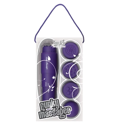 ToyJoy Funky Massager Purple - Wibrator łechtaczkowy z różnymi końcówkami, fioletowy