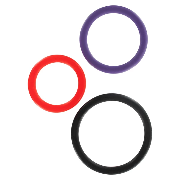 ToyJoy Triple Rings Multicolor 3Pcs - Zestaw elastycznych pierścieni erekcyjnych