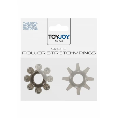 ToyJoy Power Stretchy Rings Smoke 2Pcs - Zestaw elastycznych pierścieni erekcyjnych