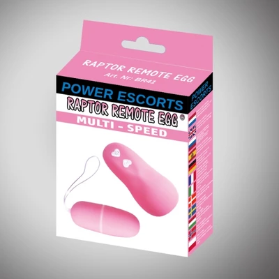 Power Escorts Raptor Remote Egg Pink Remote Egg - Wibrujące jajeczko na pilota, różowe