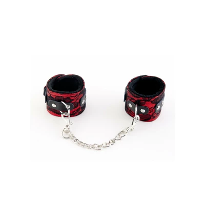 Toyfa Hand Cuffs With Metal Chain Tracery Red - Kajdanki