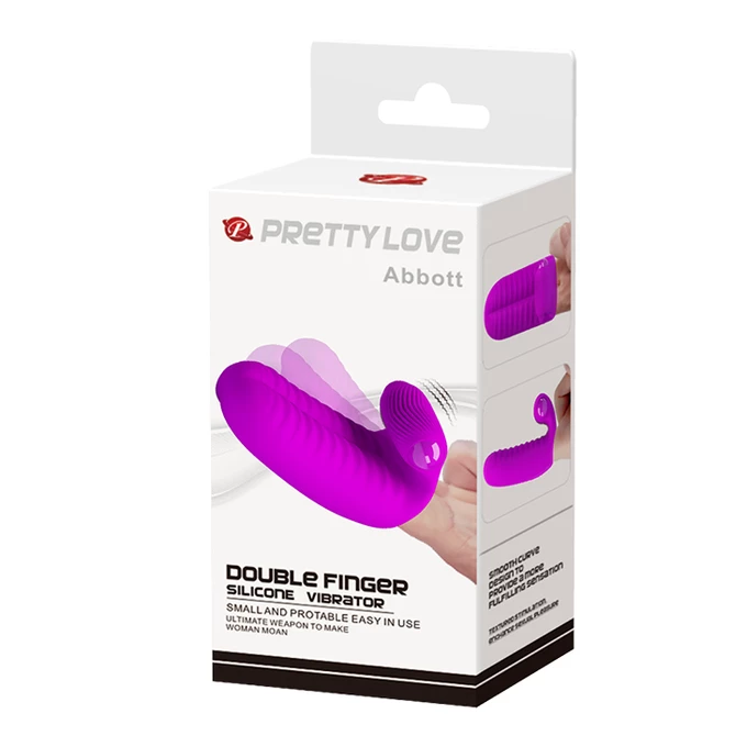 Pretty Love Abbott Double Finger Silicone Vibrator - Wibrator na palec