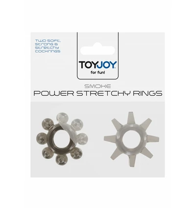 ToyJoy Power Stretchy Rings Smoke 2Pcs - Zestaw elastycznych pierścieni erekcyjnych