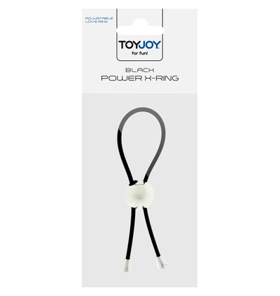 ToyJoy Power X Ring Black - Regulowany pierścień, lasso na penisa