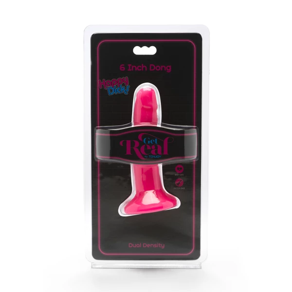 ToyJoy Happy Dicks Dong 6 Inch - Dildo klasyczne, Różowe