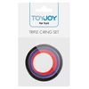 ToyJoy Triple Rings Multicolor 3Pcs - Zestaw elastycznych pierścieni erekcyjnych