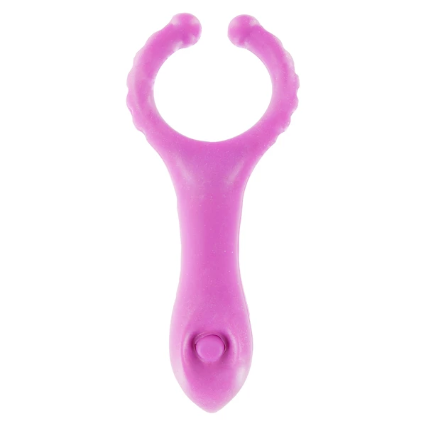 ToyJoy Vibrating Clit-Stim C-Ring Purple - Wibrator dla par