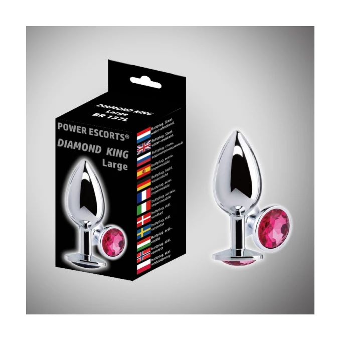 Power Escorts Diamond King Large Steel - Korek analny