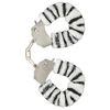 ToyJoy Furry Fun Cuffs Zebra Plush - Kajdanki z futerkiem, Biało-Czarne