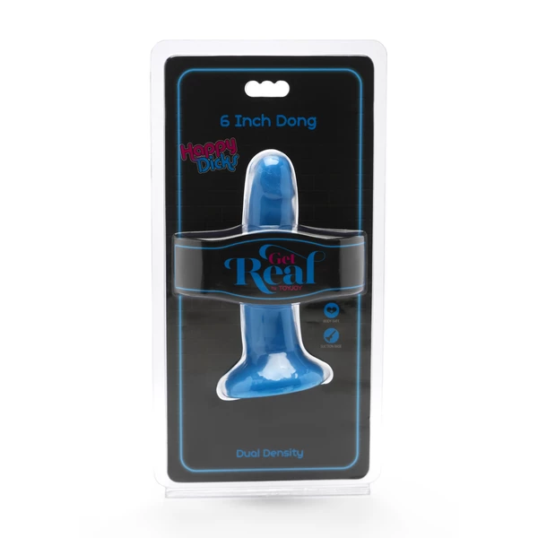 ToyJoy Happy Dicks Dong 6 Inch - Dildo klasyczne, niebieskie