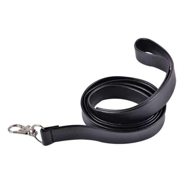 Power Escorts Kinky Collar Black Collar With Leash Adjustable - Obroża ze smyczą