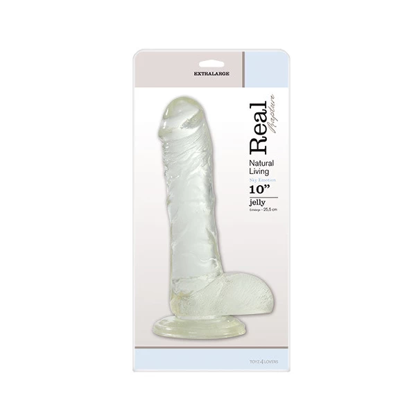 Real Fallo JellyRapture Clear 10'''' - Dildo klasyczne