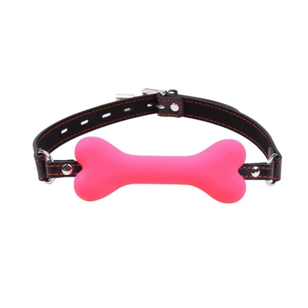 Power Escorts Bone Gag Pink - Knebel w kształcie kości, różowy