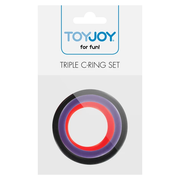 ToyJoy Triple Rings Multicolor 3Pcs - Zestaw elastycznych pierścieni erekcyjnych