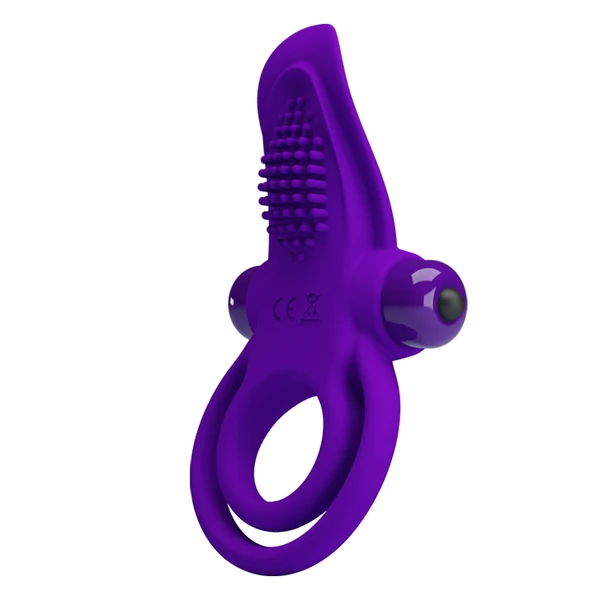 Pretty Love Vibrant Penis Ring Purple 10 s - Wibrujący pierścień erekcyjny