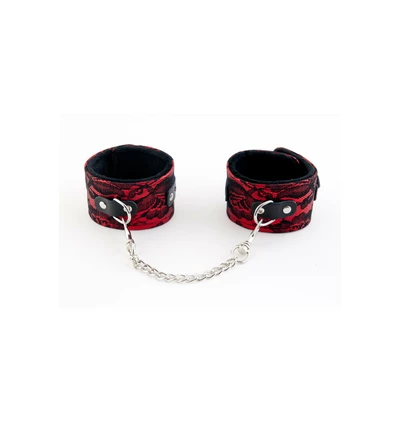 Toyfa Ankle Cuffs With Metal Chain Tracery Red - Kajdanki