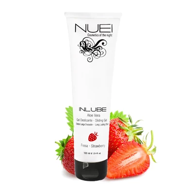 Nuei Inlube Strawberry Water Based Sliding Gel 100Ml - Lubrykant wegański na bazie wody o smaku truskawkowym