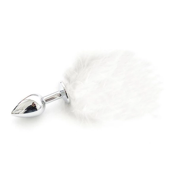 Toyz4lovers Plug Anale Pon Tail Anal Plug Bianco - Korek analny z pomponem