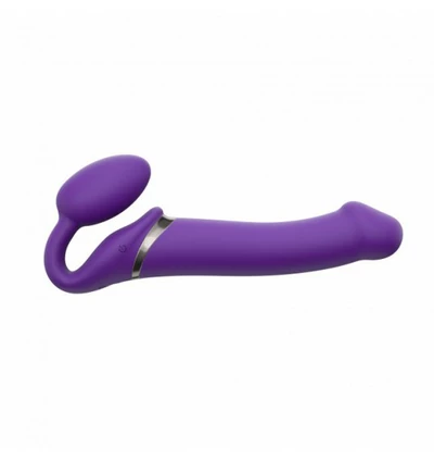 Strap-on-me Vibrating Strap-on Purple L - Wibrujące dildo strap on, Fioletowy