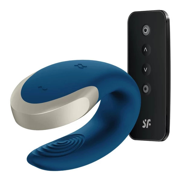 Satisfyer Double Love (Blue) - Wibrator dla par, Niebieski