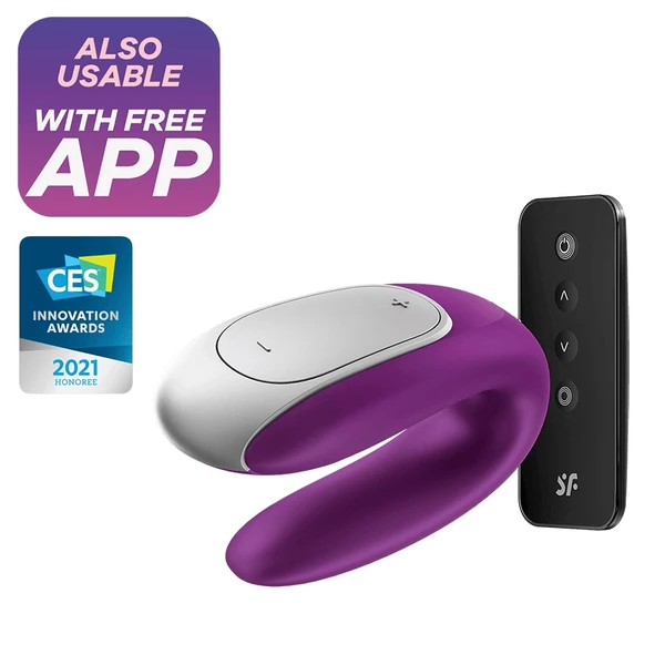 Satisfyer Double Fun (Violet) - Wibrator dla par, Fioletowy