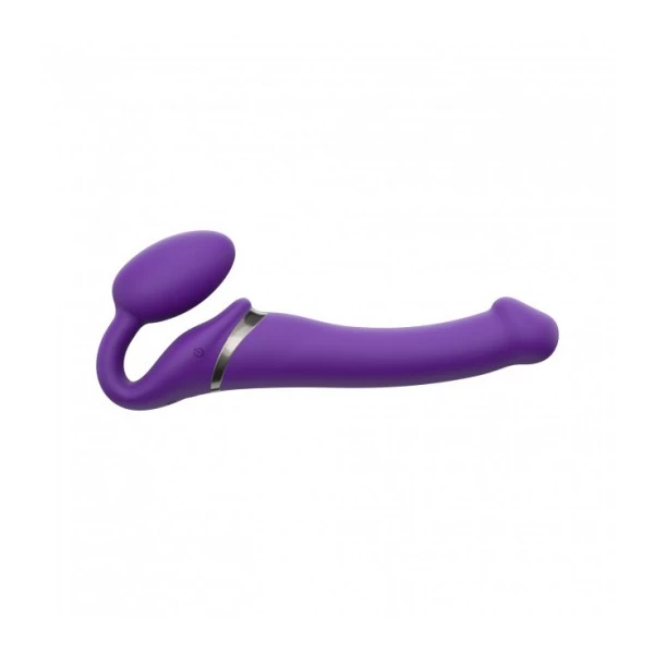 Strap-on-me Vibrating Strap-on Purple M - Wibrujące dildo strap on, Fioletowy