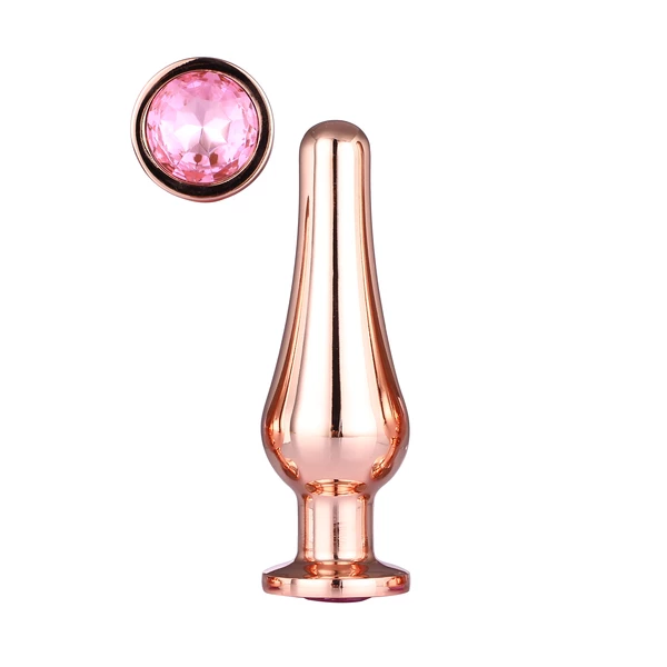 Dream Toys Gleaming Love Rose Gold Pleasure Plug M - Korek analny z diamentem