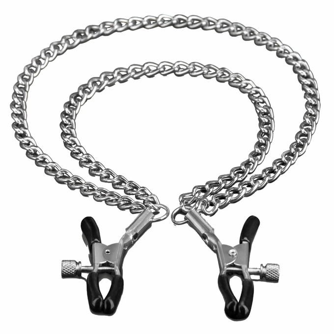 Steamy Shades Adjustable Double Chain Nipple Clamps - Zaciski na sutki z łańcuszkiem