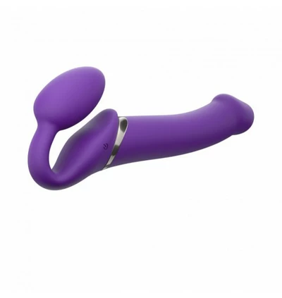 Strap-on-me Vibrating Strap-on Purple L - Wibrujące dildo strap on, Fioletowy