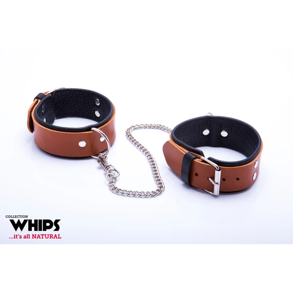 Whips Collection - Kajdanki Męskie Na Nogi, Koniakowe