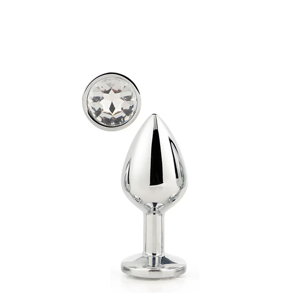 Dream Toys Gleaming Love Silver Plug Medium - Korek analny z diamentem