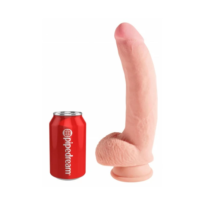 King Cock Triple Density with Balls 10 Inch - dildo na przyssawce