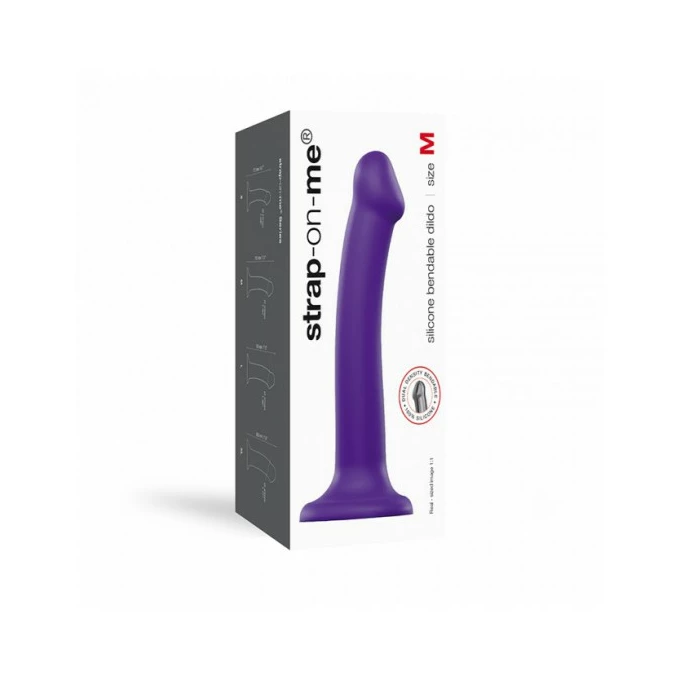 Strap-on-me Double Density Purple M - Dildo strap on, Fioletowy