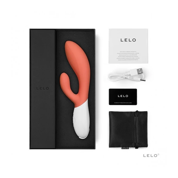 Lelo Ina 3 Coral - wibrator króliczek, czerwony